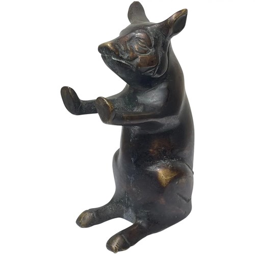 19Th Century Small Bronze Pig Butchers Shop Advertising Point Of Sale 