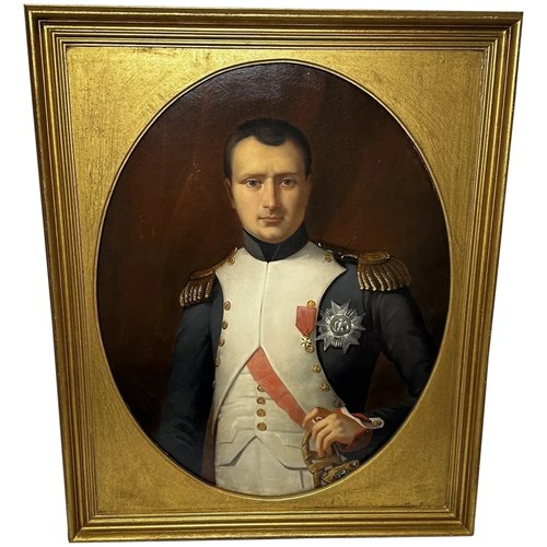 Napoleon I French School Oil Portrait After Robert Lefèvre C.1870A Substan