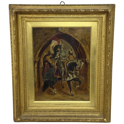 Circle Of Sir John Gilbert RA Renaissance Knight Riding Oil Painting 