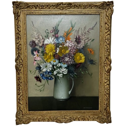 Scottish Oil Still Life Wildflowers 'Mary's Garden' Dan Ferguson ROI Framed