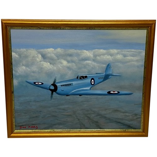 Avaition Oil Painting RAF Supermarine Spitfire Prototype By Dion Pears