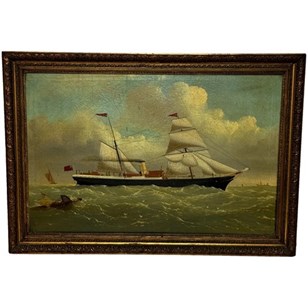 Oil Painting Steamer SS Miranda Pol...