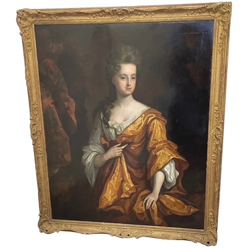 Monumental 17Th Century English Baroque Portrait – Circle Of Sir Godfrey Kneller