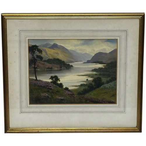 Painting Thirlmere & Helvellyn Lake District By Edward Horace Thompson