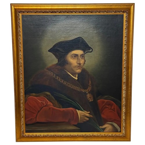Oil Portrait Of Sir Thomas More Manner Of Hans Holbein