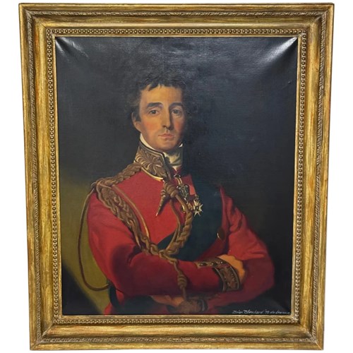 Large Painting Duke Of Wellington Wearing Order Of The Garter