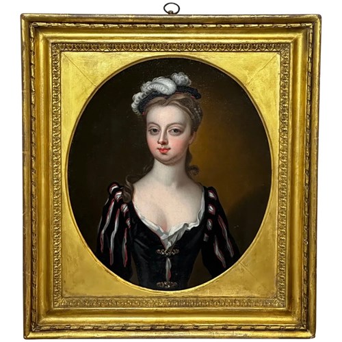 Early 18Th Century Aristocratic Oil Portrait Lady Lucy North Countess Montagu
