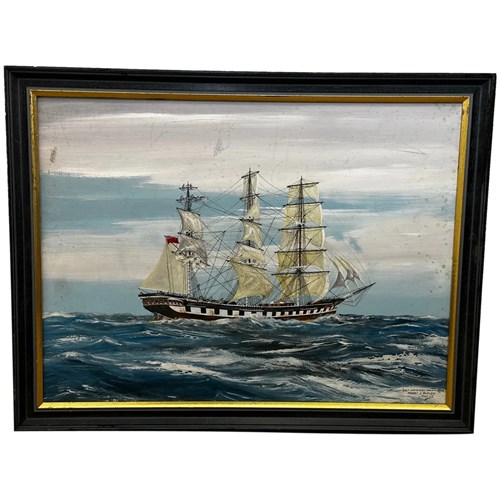 Seascape Marine Oil Painting Sailing Ship East Indiaman Parramatta