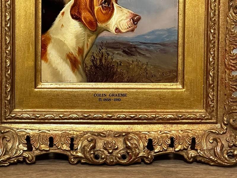 19Th Century Hunting 2 Pointer Dogs Oil Painting By Colin Graeme Roe-cheshire-antiques-consultant-red56g-main-638309930721012339.jpg