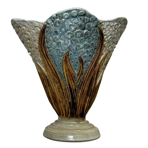 Brutalist Studio Pottery Flowerhead Conical Shape Vase By Bernard Rooke Ceramici