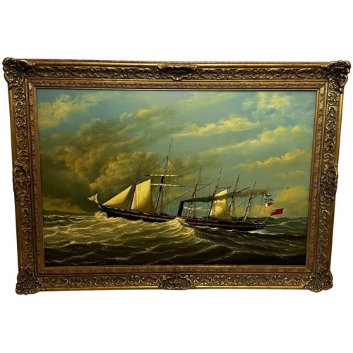 Oil Painting Marine Sailing Steam Ship SS Great Britain By Salvatore Colacicco