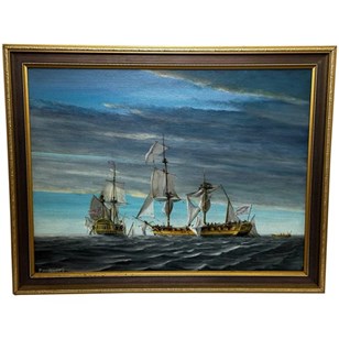 Oil Painting War Independence HMS W...
