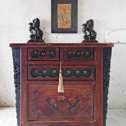 Early 19Th Century Mongolian Alter Front Chest