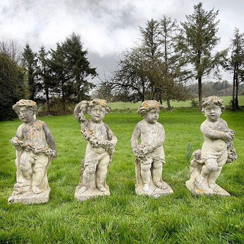 Crowe Hall Italian Limestone Four Seasons Putti C.1740