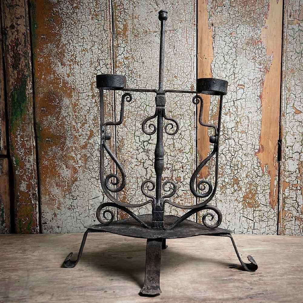 Ornate Wrought Iron Candle Holder Late 17Th/Early 18Th Century - Decorative  Collective