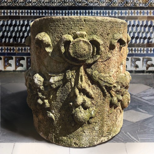 Baroque Italian Vicenza Stone Pedestal/Pillar 