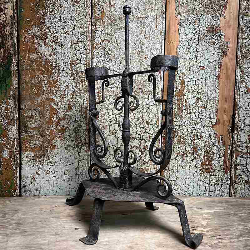 Ornate Wrought Iron Candle Holder Late 17Th/Early 18Th Century-chris-holmes-antiques-8929be08-3441-41df-8e26-6a0619e24df4-main-638150947955543347.jpeg