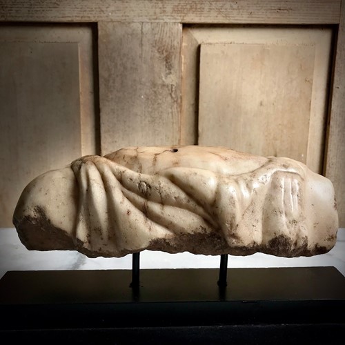 Roman Marble Torso Fragment C. 1St Century AD