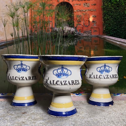 Three Vases From Royal Alcázar Palace Of Seville 