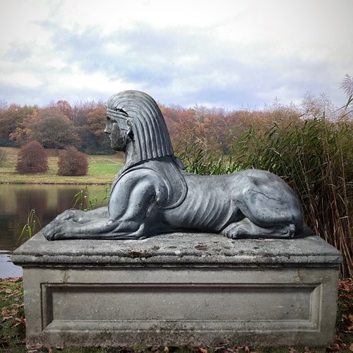 Lead Sphinx With Plinth