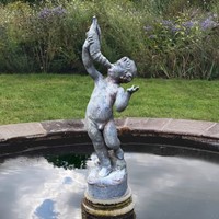 J. P. White English Lead Putti with Conch Shell