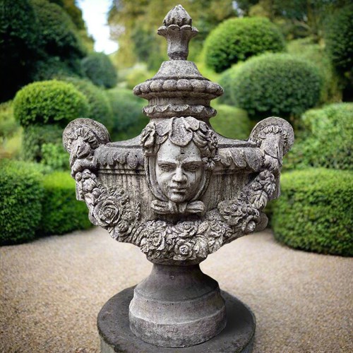 Giant Centrepiece Urn With Gothic Heads