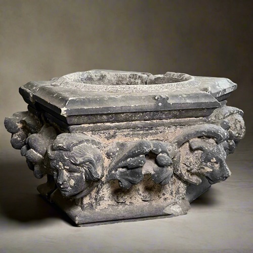 Monumental English Gothic Revival Sandstone Capital C.1850–1880