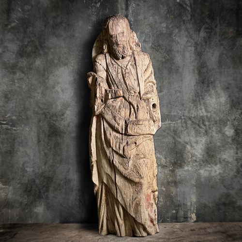 Carved Oak Figure Of Saint James The Greater C.1470-1520