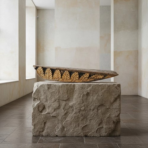 Late 18Th–Early 19Th-Century Carved English Oak Naval Acanthus Frieze, C.1800