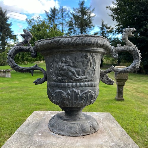 Georgian Serpent Handle Lead Urn