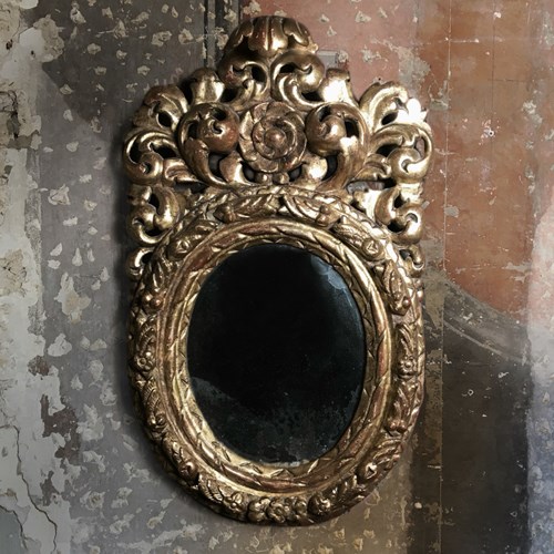 Italian Baroque Giltwood Wall Mirror, Late 17Th / Early 18Th Century