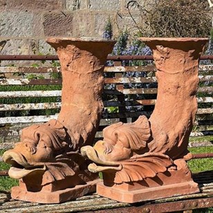 Pair Of Italian Terracotta Dolphin ...