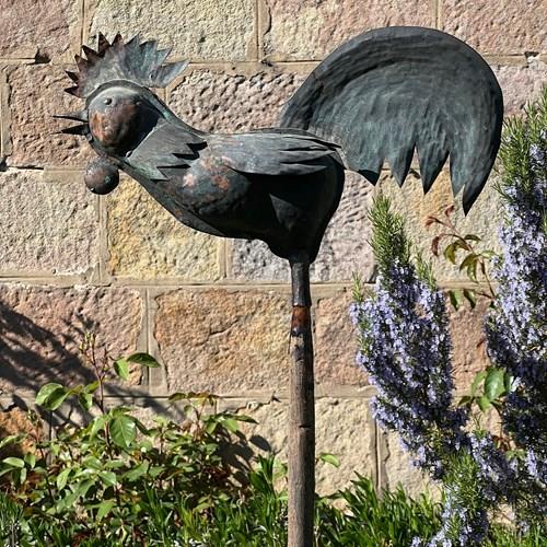 French Provincial Copper Folk Art Rooster Late 19Th/Early 20Th Century