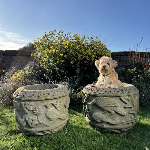 Pair Of Romanesque Urns