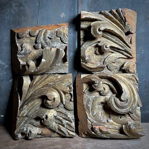 Collection Of Carved Baroque Scroll Fragments C.1680