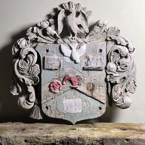 French 17Th/18Th Century Carved Armorial