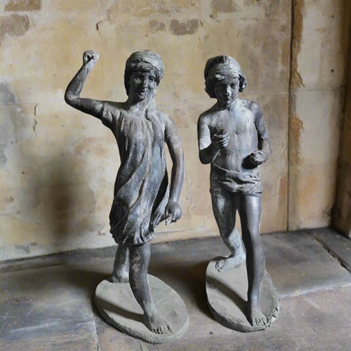 A Pair Of French 19Th Century Lead Liberty Statues