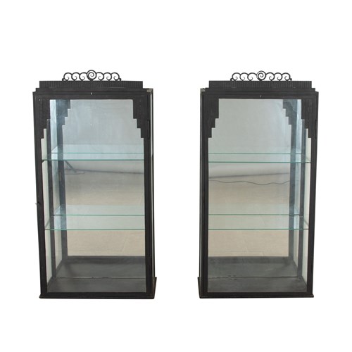 Pair Of 20Th Century French Wall Hanging Vitrines