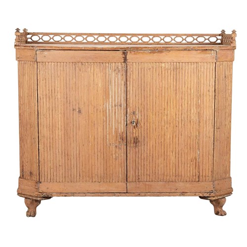 19Th Century Swedish Gustavian Buffet In Original Salmon Pink Paint