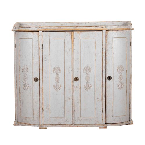 19Th Century Swedish Period Four Door Buffet With Curved Ends