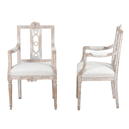 Pair Of Late 18Th Century Swedish Gustavian Lindome Chairs