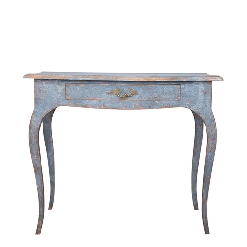 19Th Century Swedish Blue Painted Side Table