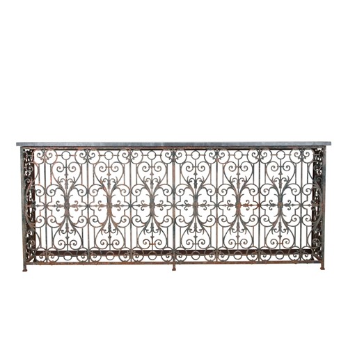 Large 19Th Century French Iron Balcony Console