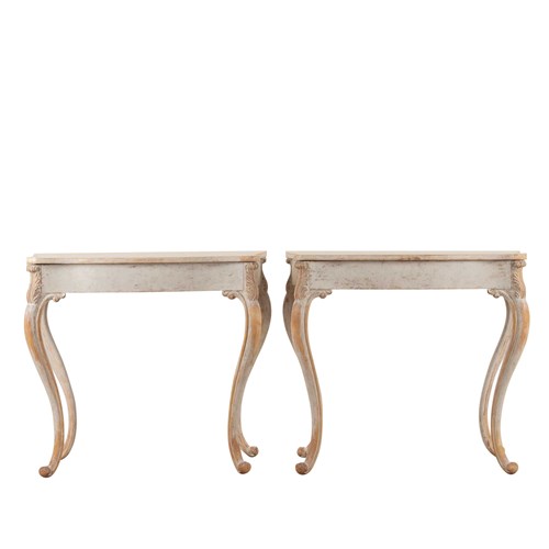 Pair Of Late 19Th Century Swedish Rococo Style Consoles