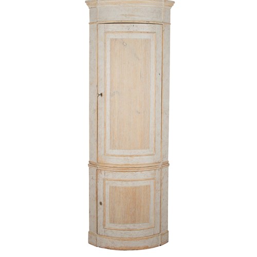 Tall 18Th Century Swedish Gustavian Corner Cupboard