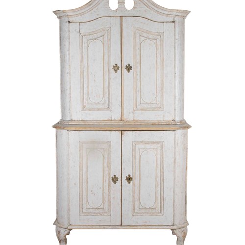 18Th Century Swedish Period Two Part Rococo Cabinet