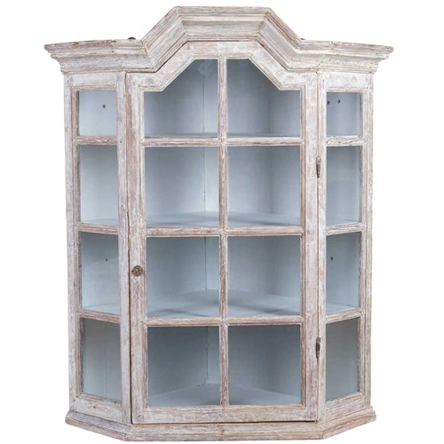 19Th Century Swedish Wall Hanging Corner Cabinet
