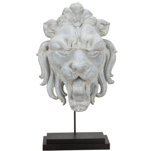 Large French 19Th Century Zinc Lion Head