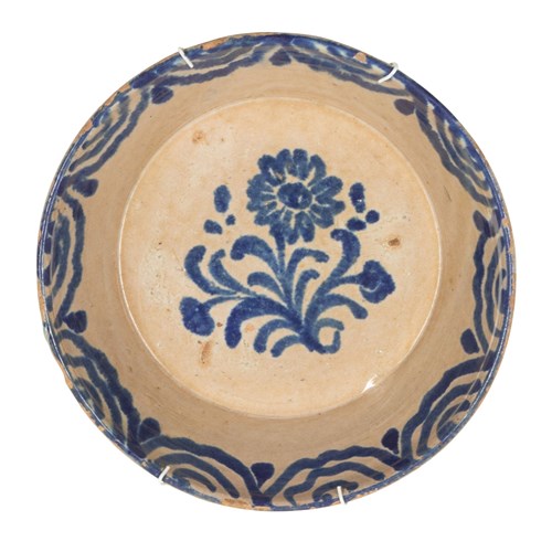 Late 19Th Century Spanish Blue And White Fajalauza Bowl
