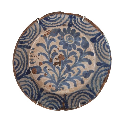 Late 19Th Century Spanish Blue And White Fajalauza Bowl